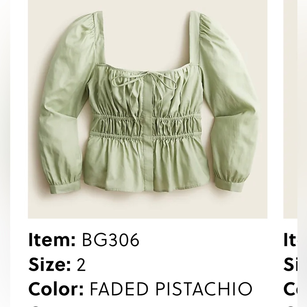 JCrew Mint corset blouse - Picture 1 of 4